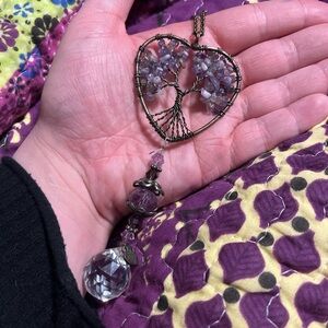 Elegant Purple Tree of Life Necklace